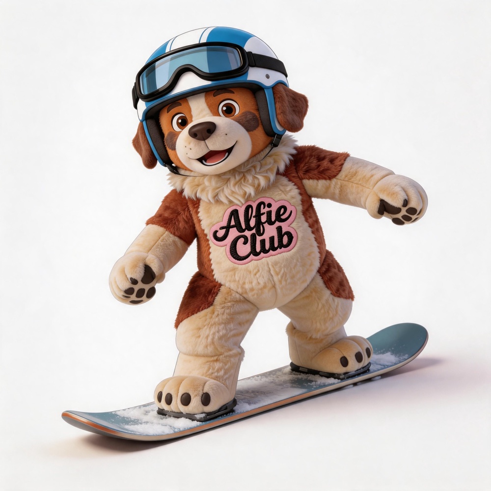 Alfie · The Snowboarding Pup